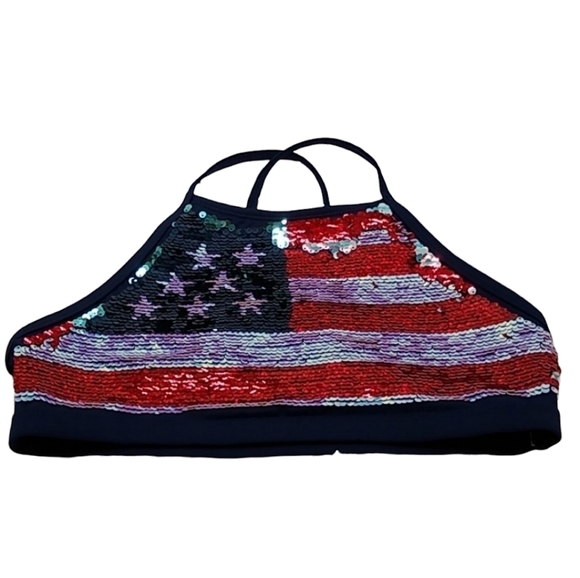 Justice Other - Justice Sequined American Flag Sports Bra / Training Bra size 14
